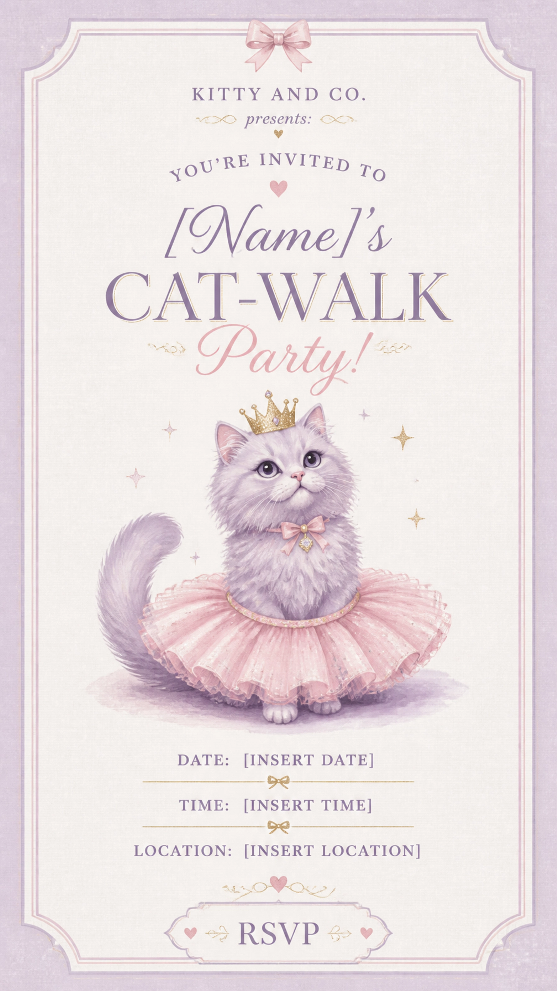 The Cat-Walk invitation design