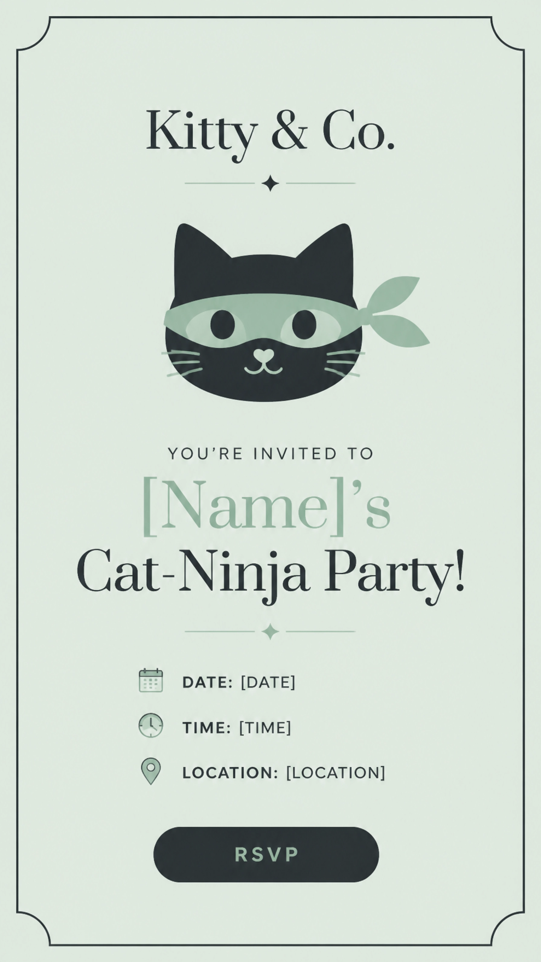 Cat-Ninja invitation design