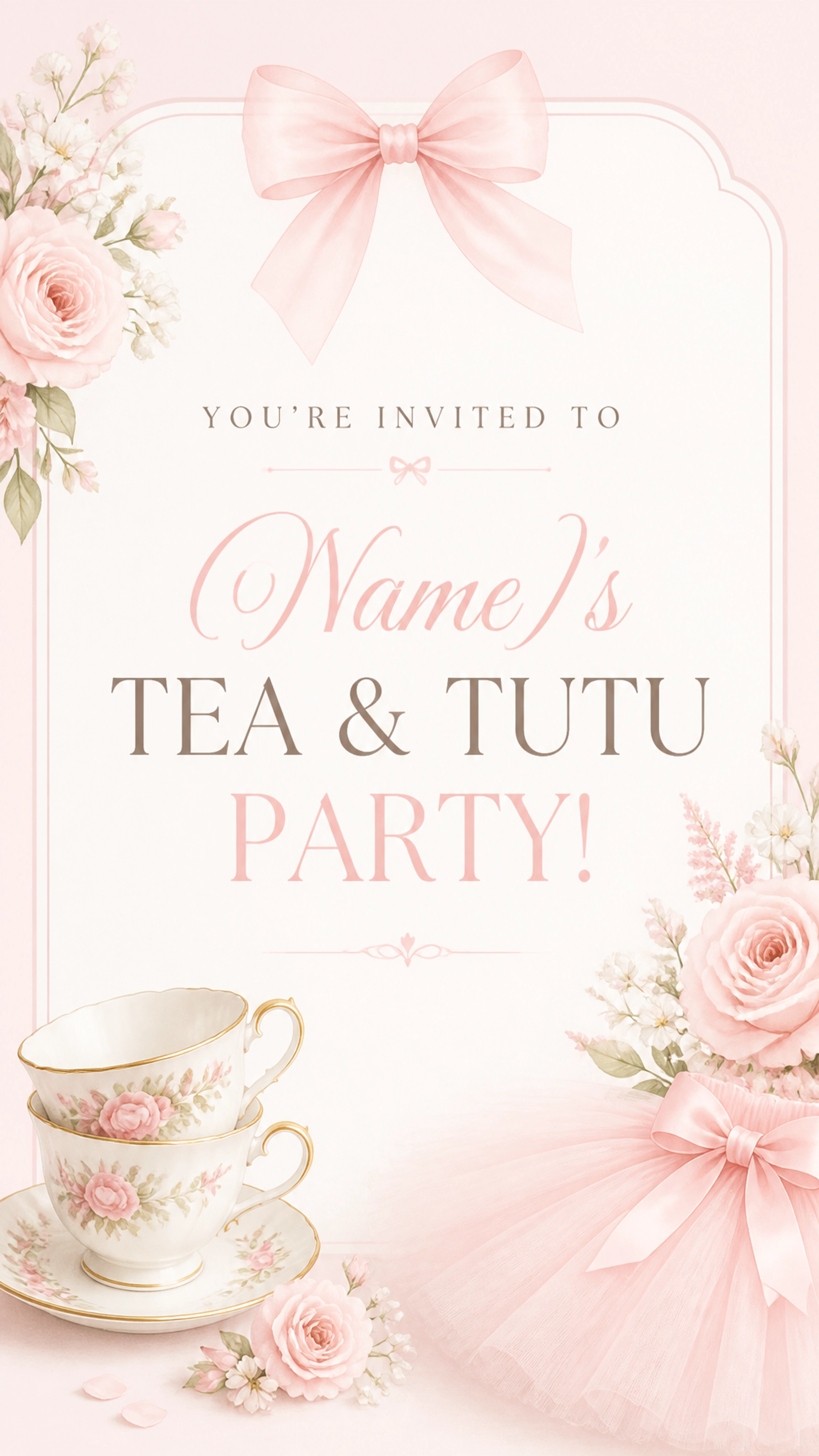 Tea & Tutu invitation design